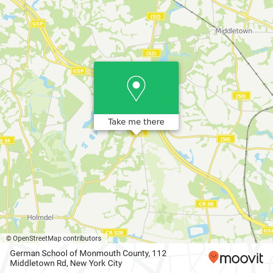 German School of Monmouth County, 112 Middletown Rd map