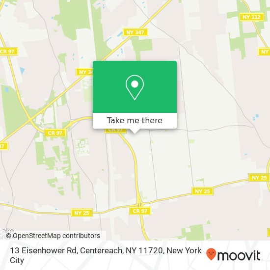 Mapa de 13 Eisenhower Rd, Centereach, NY 11720