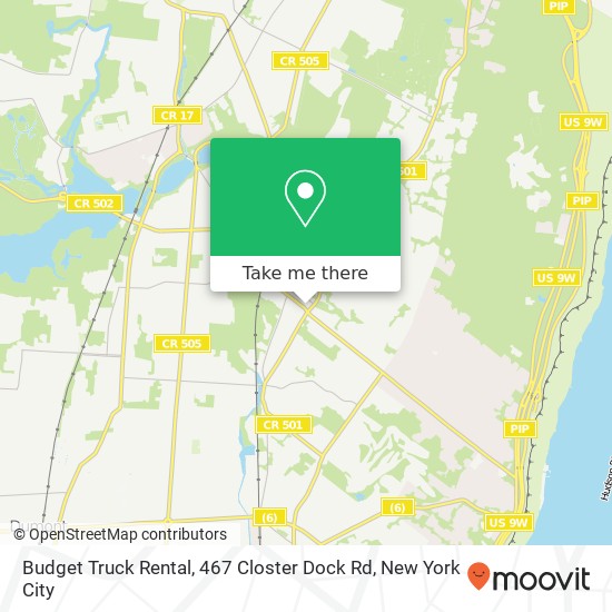 Budget Truck Rental, 467 Closter Dock Rd map