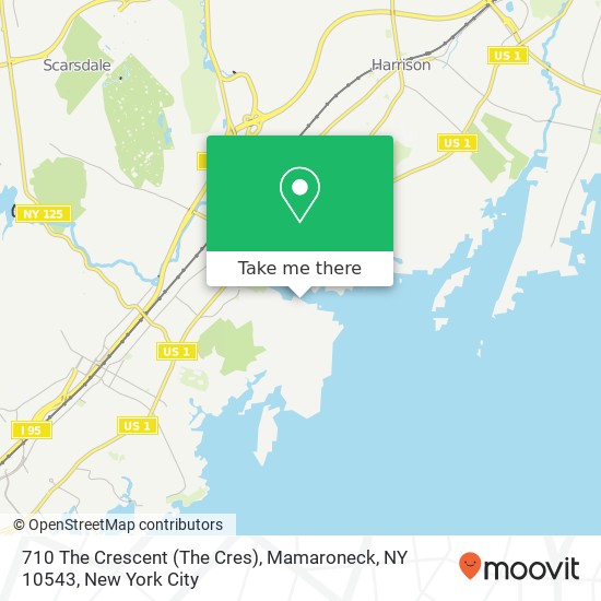 Mapa de 710 The Crescent (The Cres), Mamaroneck, NY 10543