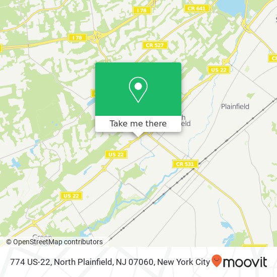Mapa de 774 US-22, North Plainfield, NJ 07060