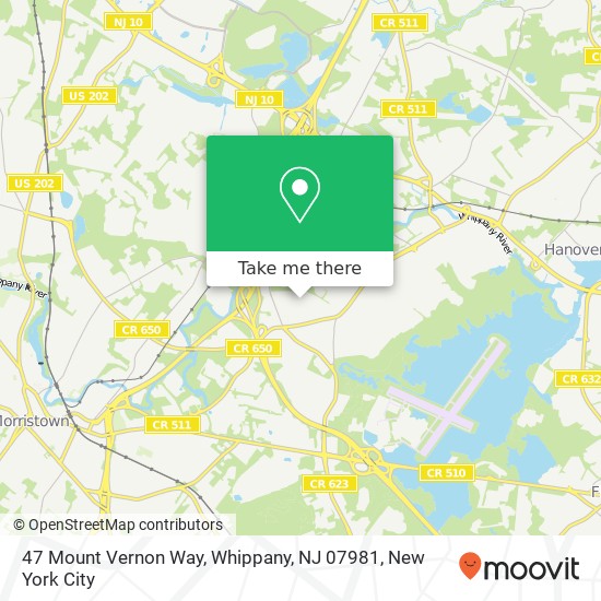 47 Mount Vernon Way, Whippany, NJ 07981 map