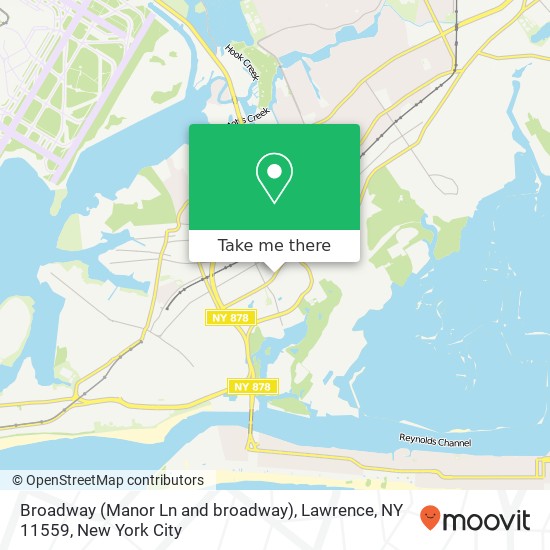 Mapa de Broadway (Manor Ln and broadway), Lawrence, NY 11559