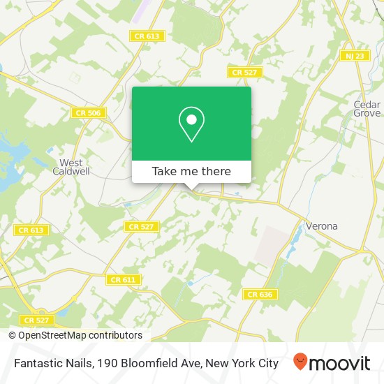 Mapa de Fantastic Nails, 190 Bloomfield Ave