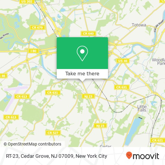 Mapa de RT-23, Cedar Grove, NJ 07009