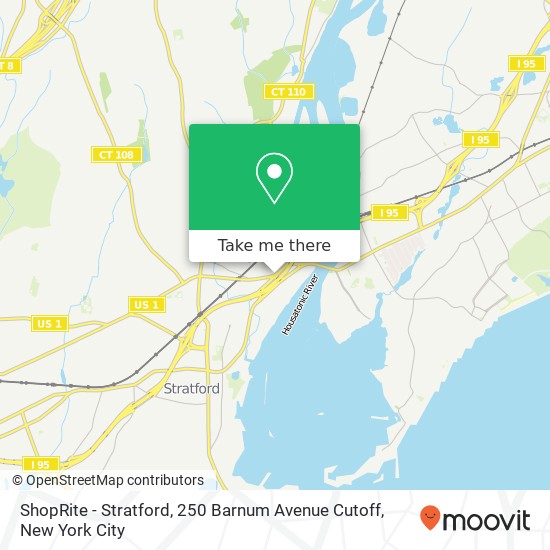 ShopRite - Stratford, 250 Barnum Avenue Cutoff map