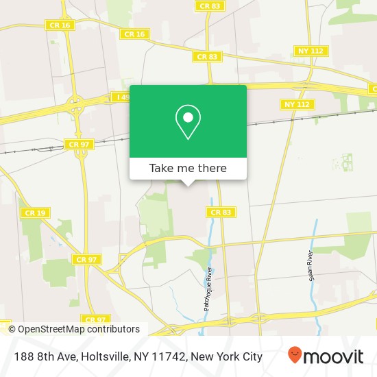 Mapa de 188 8th Ave, Holtsville, NY 11742
