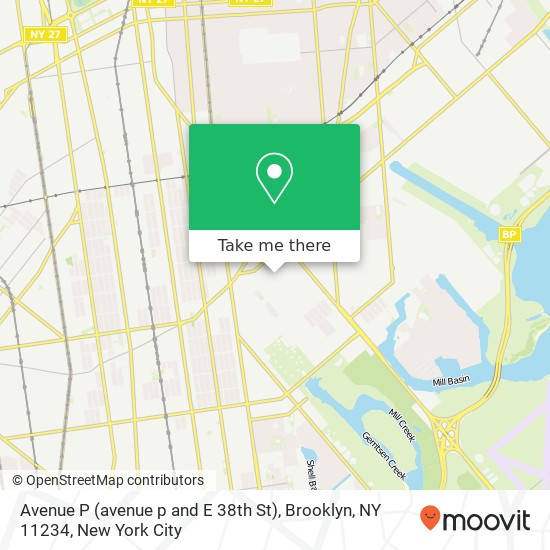 Mapa de Avenue P (avenue p and E 38th St), Brooklyn, NY 11234