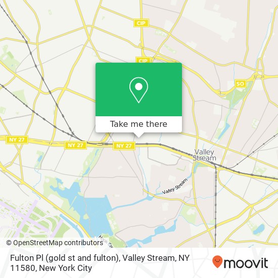 Mapa de Fulton Pl (gold st and fulton), Valley Stream, NY 11580