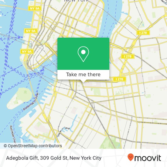 Mapa de Adegbola Gift, 309 Gold St