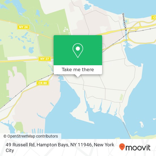 49 Russell Rd, Hampton Bays, NY 11946 map