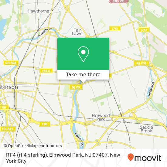 Mapa de RT-4 (rt 4 sterling), Elmwood Park, NJ 07407