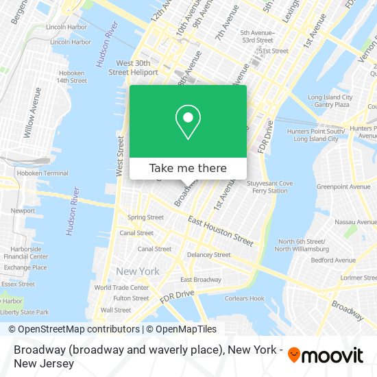 Broadway (broadway and waverly place) map