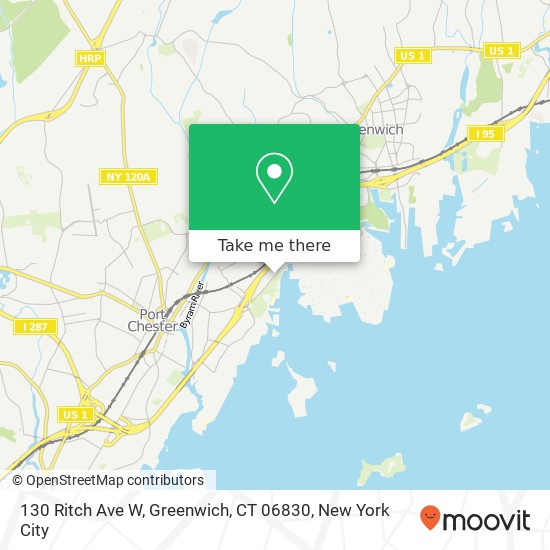 Mapa de 130 Ritch Ave W, Greenwich, CT 06830