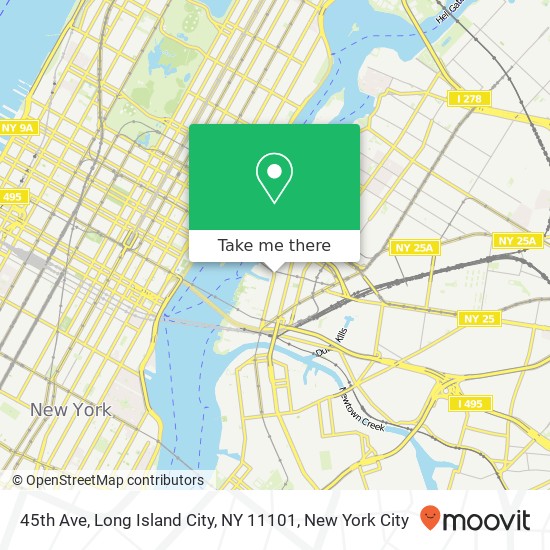 Mapa de 45th Ave, Long Island City, NY 11101