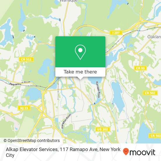 Mapa de Alkap Elevator Services, 117 Ramapo Ave