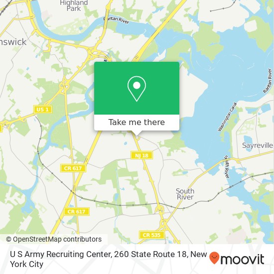 Mapa de U S Army Recruiting Center, 260 State Route 18