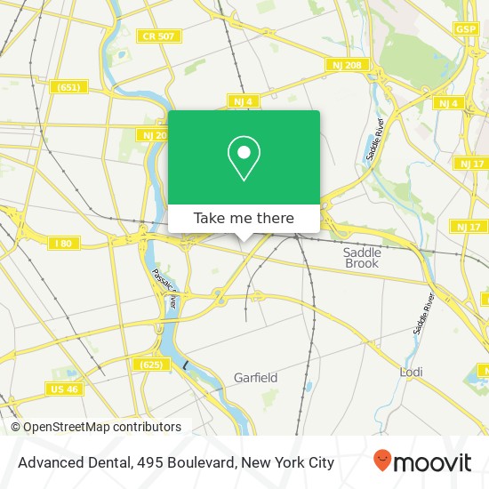 Mapa de Advanced Dental, 495 Boulevard