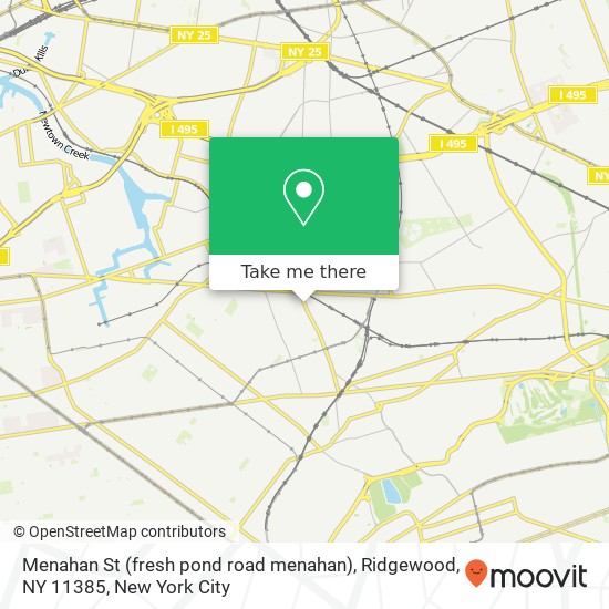 Mapa de Menahan St (fresh pond road menahan), Ridgewood, NY 11385