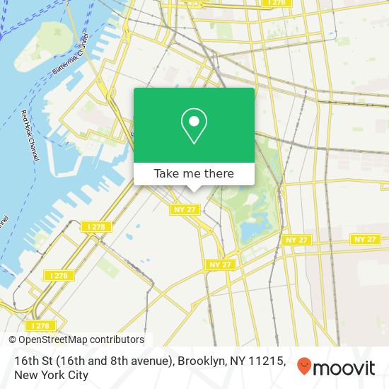 Mapa de 16th St (16th and 8th avenue), Brooklyn, NY 11215