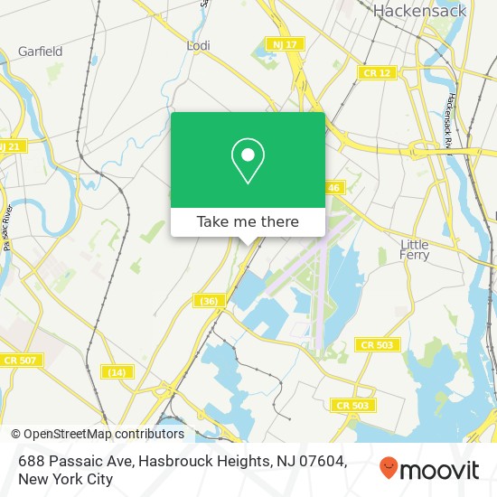 688 Passaic Ave, Hasbrouck Heights, NJ 07604 map