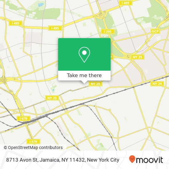 Mapa de 8713 Avon St, Jamaica, NY 11432
