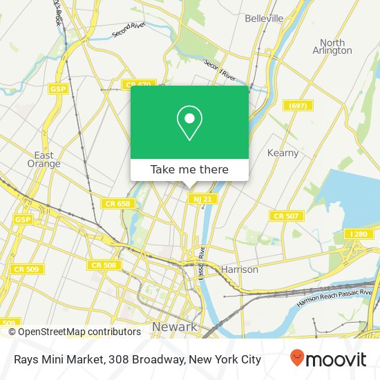 Mapa de Rays Mini Market, 308 Broadway