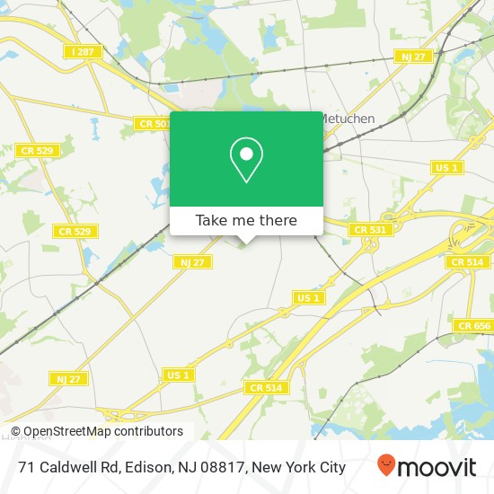 71 Caldwell Rd, Edison, NJ 08817 map