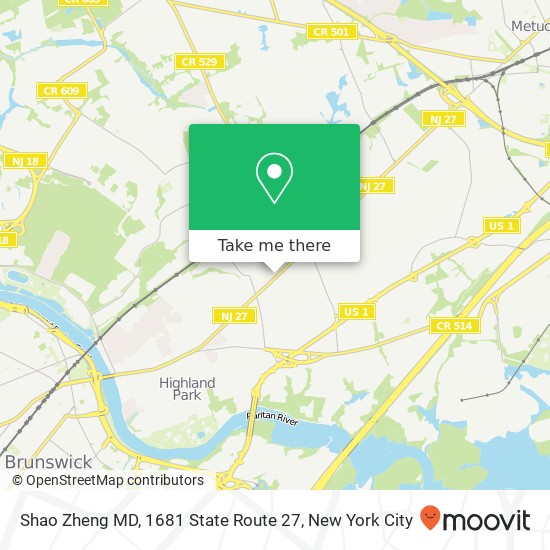 Mapa de Shao Zheng MD, 1681 State Route 27