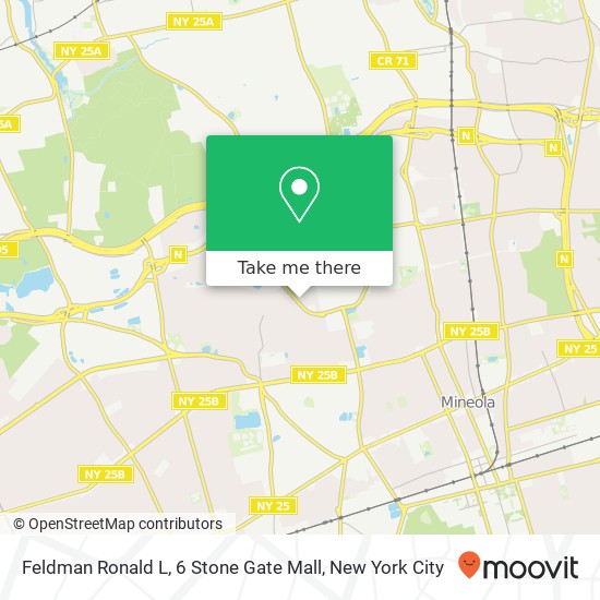 Mapa de Feldman Ronald L, 6 Stone Gate Mall
