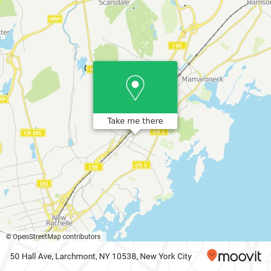 Mapa de 50 Hall Ave, Larchmont, NY 10538