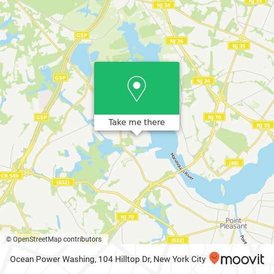 Mapa de Ocean Power Washing, 104 Hilltop Dr