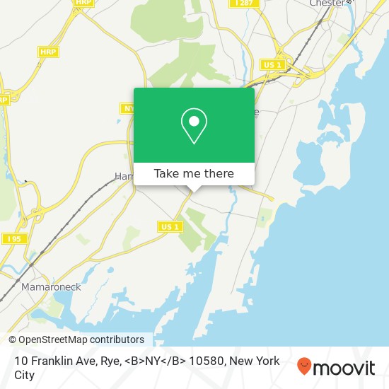 10 Franklin Ave, Rye, <B>NY< / B> 10580 map