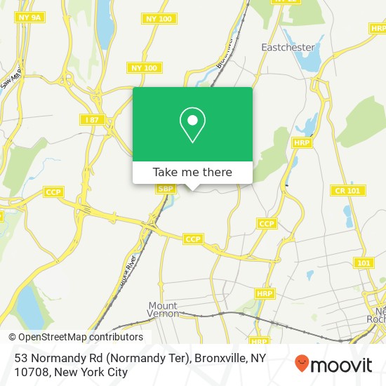 Mapa de 53 Normandy Rd (Normandy Ter), Bronxville, NY 10708