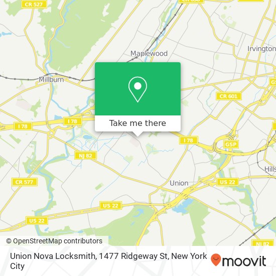 Union Nova Locksmith, 1477 Ridgeway St map