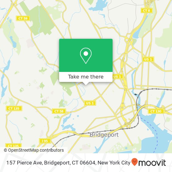 Mapa de 157 Pierce Ave, Bridgeport, CT 06604