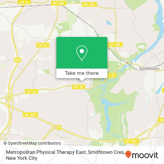 Mapa de Metropolitan Physical Therapy East, Smithtown Cres