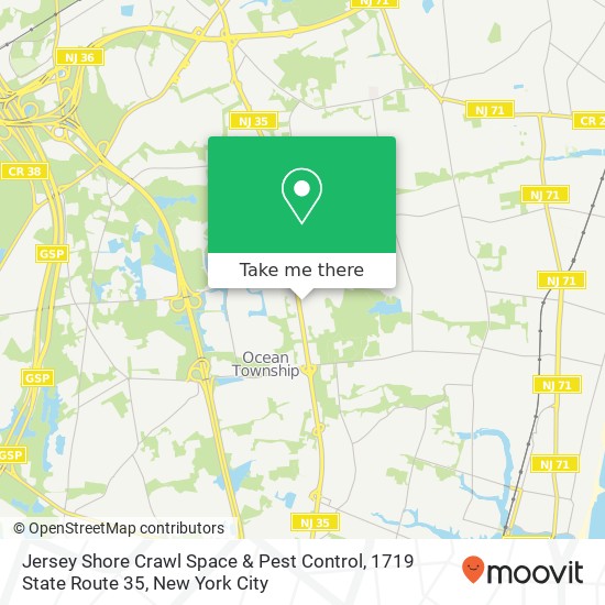 Mapa de Jersey Shore Crawl Space & Pest Control, 1719 State Route 35