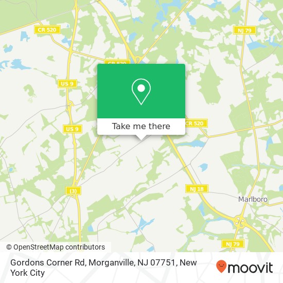 Gordons Corner Rd, Morganville, NJ 07751 map