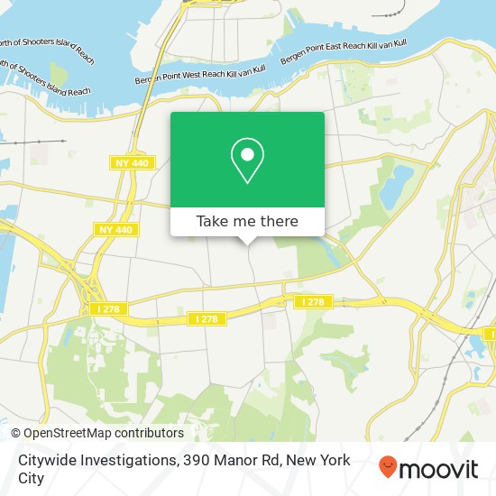 Mapa de Citywide Investigations, 390 Manor Rd