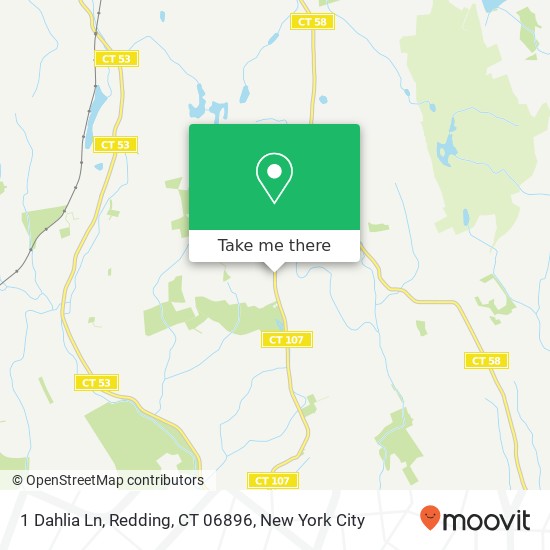 Mapa de 1 Dahlia Ln, Redding, CT 06896