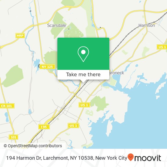 Mapa de 194 Harmon Dr, Larchmont, NY 10538