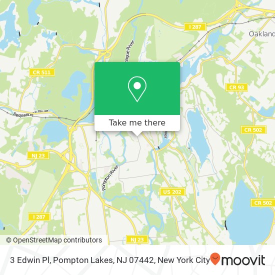 Mapa de 3 Edwin Pl, Pompton Lakes, NJ 07442