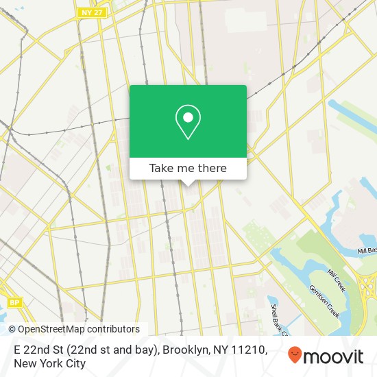 Mapa de E 22nd St (22nd st and bay), Brooklyn, NY 11210