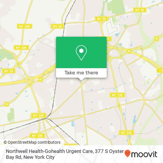 Mapa de Northwell Health-Gohealth Urgent Care, 377 S Oyster Bay Rd