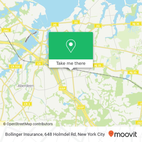 Mapa de Bollinger Insurance, 648 Holmdel Rd