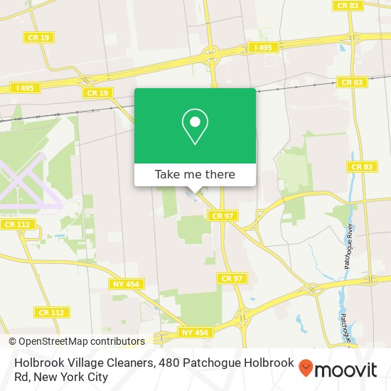 Mapa de Holbrook Village Cleaners, 480 Patchogue Holbrook Rd