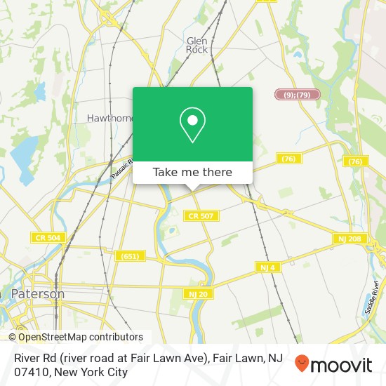 River Rd (river road at Fair Lawn Ave), Fair Lawn, NJ 07410 map