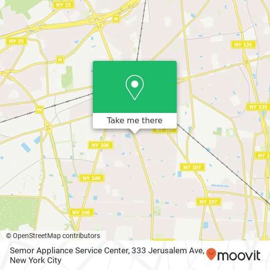 Mapa de Semor Appliance Service Center, 333 Jerusalem Ave