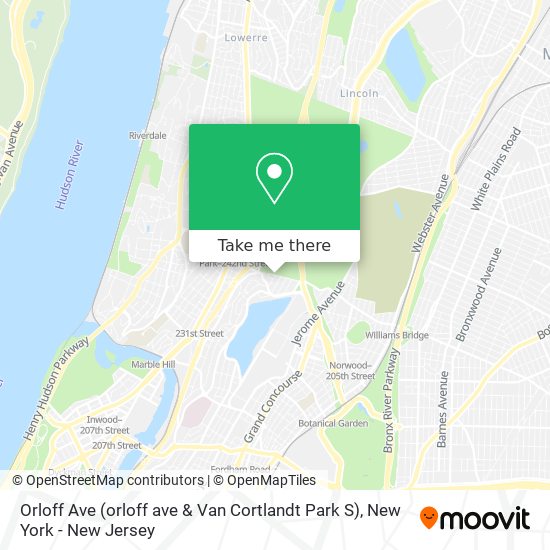 Orloff Ave (orloff ave & Van Cortlandt Park S) map